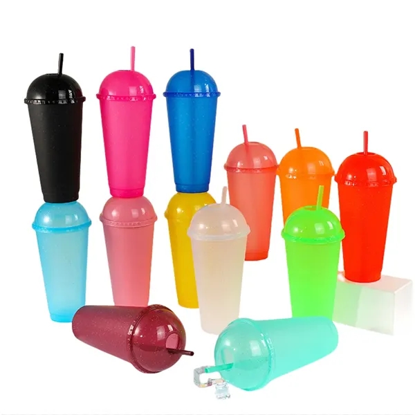 24oz Reusable Glitter Tumbler Cups with Dome Lids and Straws - 24oz Reusable Glitter Tumbler Cups with Dome Lids and Straws - Image 1 of 6