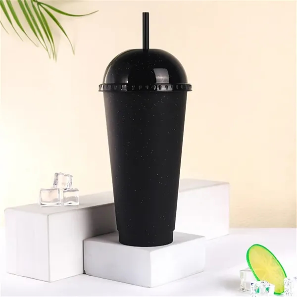 24oz Reusable Glitter Tumbler Cups with Dome Lids and Straws - 24oz Reusable Glitter Tumbler Cups with Dome Lids and Straws - Image 6 of 6