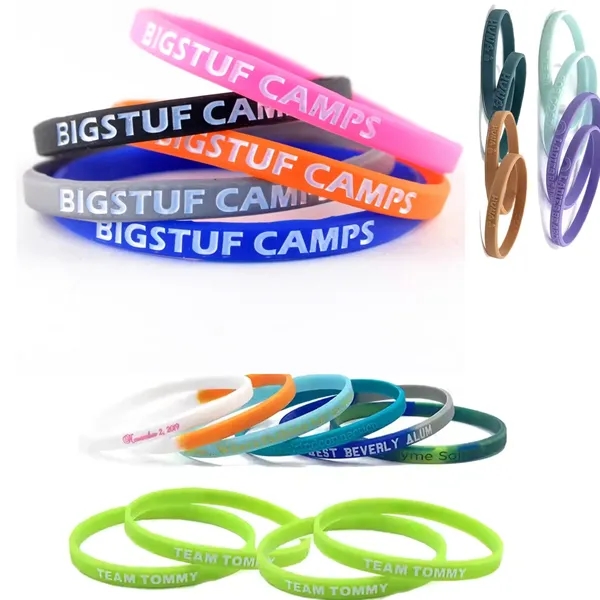 Thin Debossed Silicone Wrist band - Thin Debossed Silicone Wrist band - Image 0 of 5