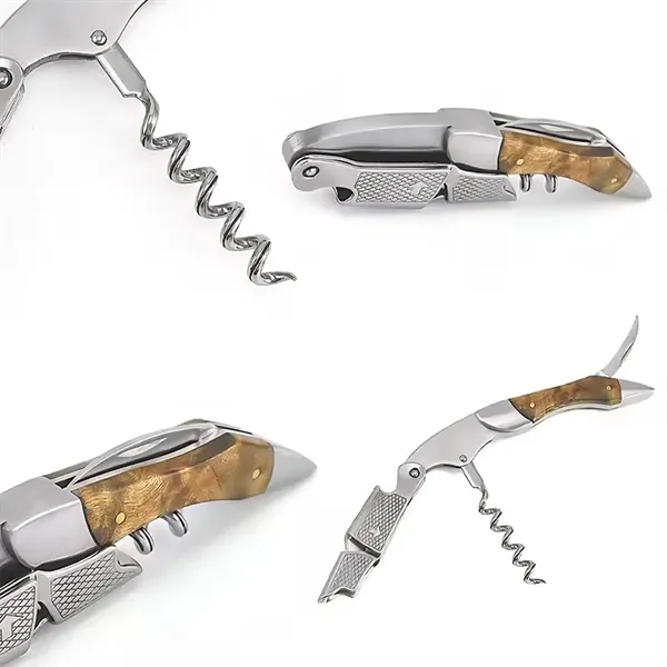 Rosewood Waiters Corkscrew With Foil Cutter - Rosewood Waiters Corkscrew With Foil Cutter - Image 3 of 6