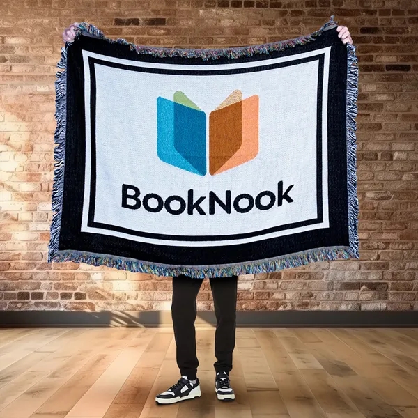Custom CottonWeave™ Tapestry Throw Blanket, USA-made. Size M - Custom CottonWeave™ Tapestry Throw Blanket, USA-made. Size M - Image 8 of 8