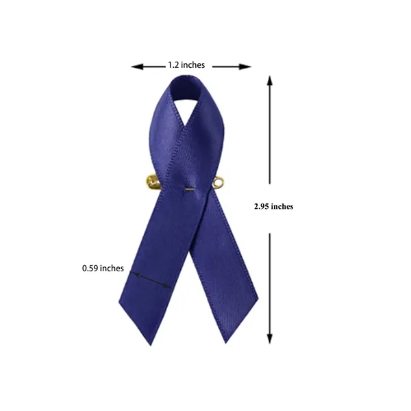Satin Awareness Ribbons with Safety Pins - Satin Awareness Ribbons with Safety Pins - Image 1 of 5