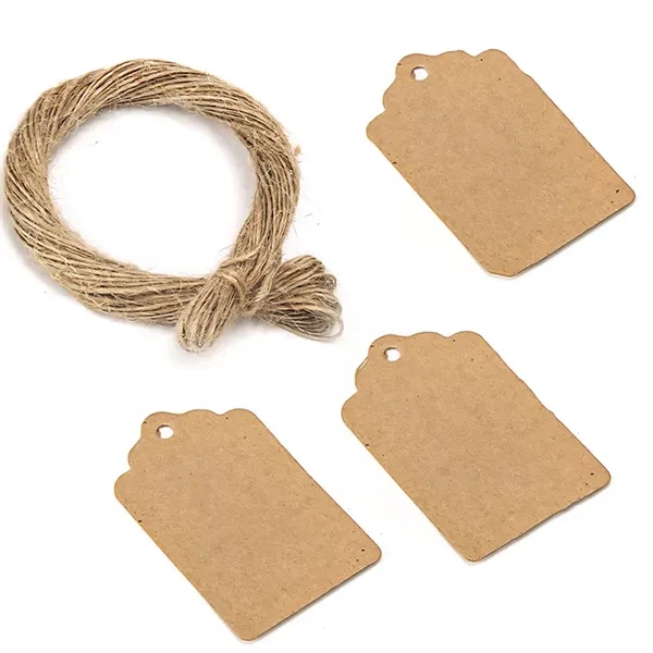 100 Packs Kraft Paper Hang Tags Gift Thanksgiving Card Label - 100 Packs Kraft Paper Hang Tags Gift Thanksgiving Card Label - Image 2 of 6
