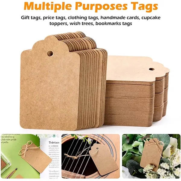 100 Packs Kraft Paper Hang Tags Gift Thanksgiving Card Label - 100 Packs Kraft Paper Hang Tags Gift Thanksgiving Card Label - Image 4 of 6