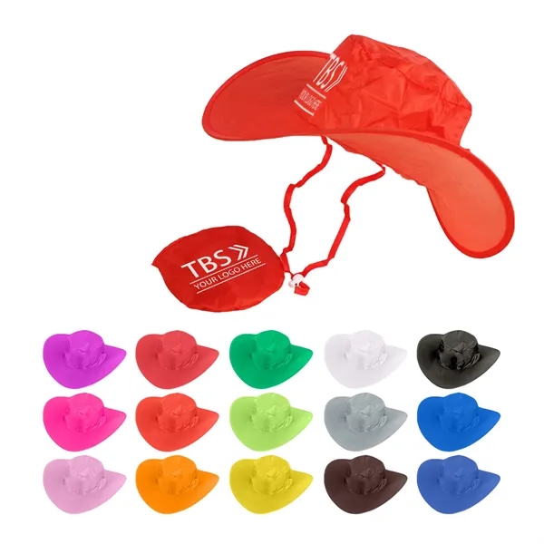 Foldable Polyester Cowboy Hat with Matching Pouch - Foldable Polyester Cowboy Hat with Matching Pouch - Image 0 of 13