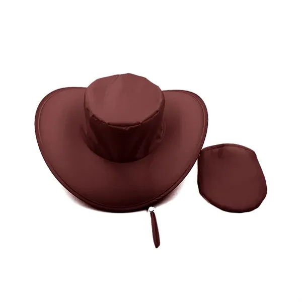Foldable Polyester Cowboy Hat with Matching Pouch - Foldable Polyester Cowboy Hat with Matching Pouch - Image 3 of 13