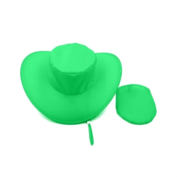 Foldable Polyester Cowboy Hat with Matching Pouch - Foldable Polyester Cowboy Hat with Matching Pouch - Image 4 of 13