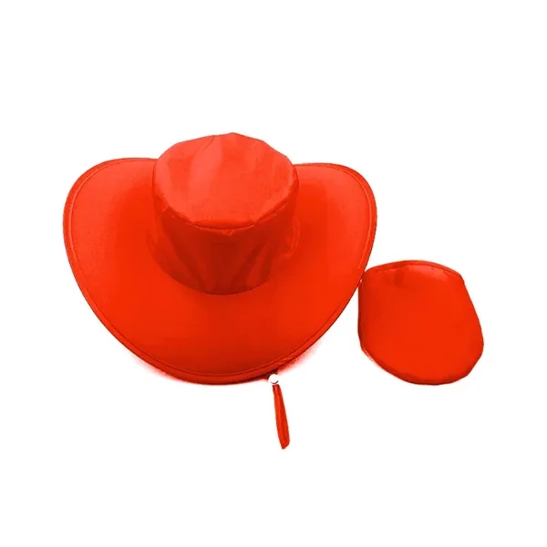 Foldable Polyester Cowboy Hat with Matching Pouch - Foldable Polyester Cowboy Hat with Matching Pouch - Image 10 of 13