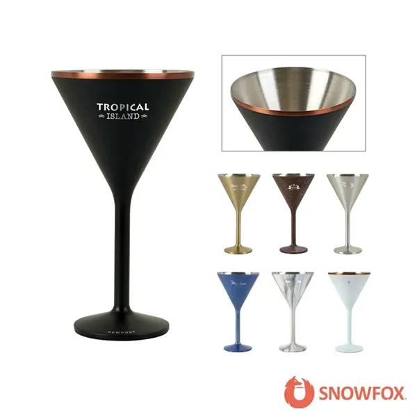Snowfox® 8 oz. Double Wall Steel Stemmed Martini Glass - Snowfox® 8 oz. Double Wall Steel Stemmed Martini Glass - Image 0 of 6