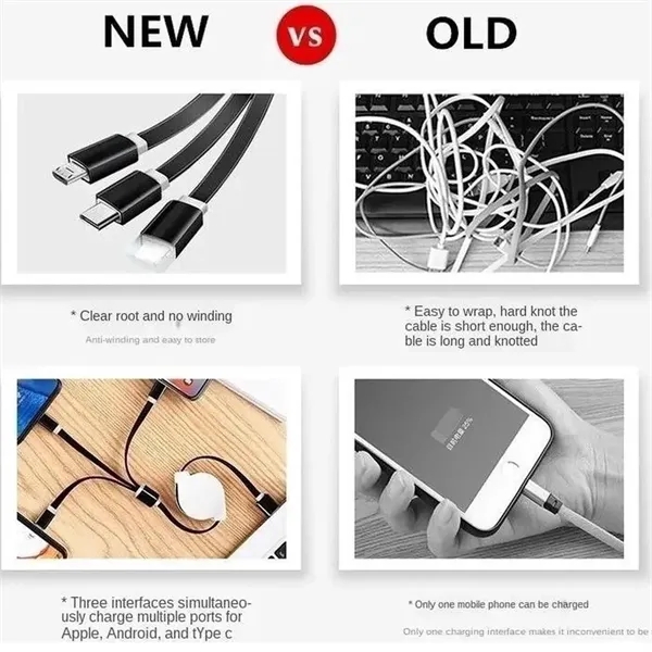 3 In 1 Retractable Fast Charging Cord Cable - 3 In 1 Retractable Fast Charging Cord Cable - Image 5 of 5