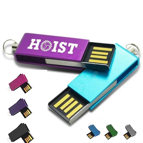 Swivel Metal Mini USB Drive with Chain - Swivel Metal Mini USB Drive with Chain - Image 0 of 3