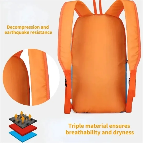 10L Waterproof Foldable Outdoor Hiking Sports Backpack - 10L Waterproof Foldable Outdoor Hiking Sports Backpack - Image 6 of 7