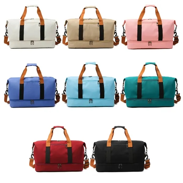 Waterproof Travel Gym Duffel Tote Bag with Shoe Compartment - Waterproof Travel Gym Duffel Tote Bag with Shoe Compartment - Image 3 of 9