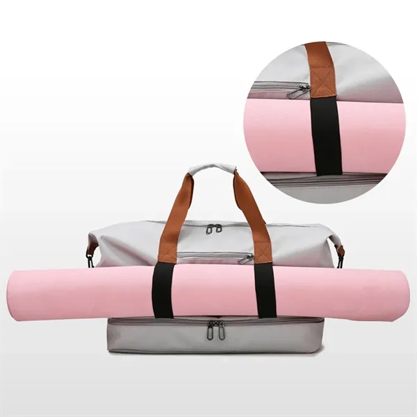 Waterproof Travel Gym Duffel Tote Bag with Shoe Compartment - Waterproof Travel Gym Duffel Tote Bag with Shoe Compartment - Image 6 of 9