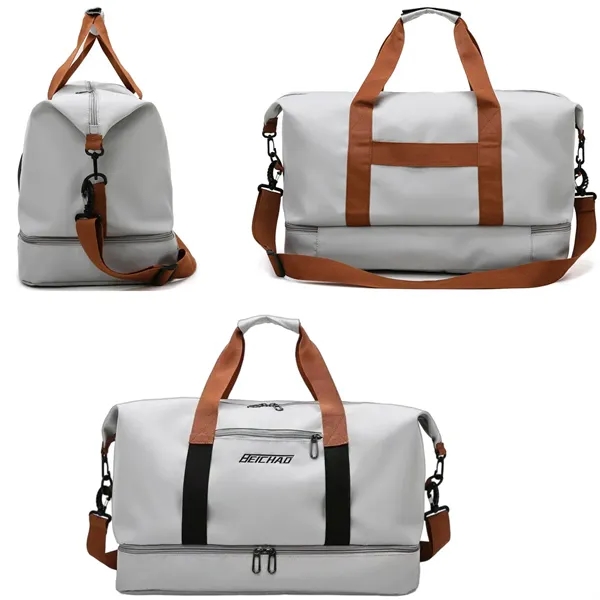 Waterproof Travel Gym Duffel Tote Bag with Shoe Compartment - Waterproof Travel Gym Duffel Tote Bag with Shoe Compartment - Image 7 of 9