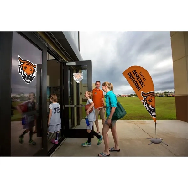 9.5' Value Teardrop Sail Sign Flag- 2-Sided with Cross Base - 9.5' Value Teardrop Sail Sign Flag- 2-Sided with Cross Base - Image 6 of 6