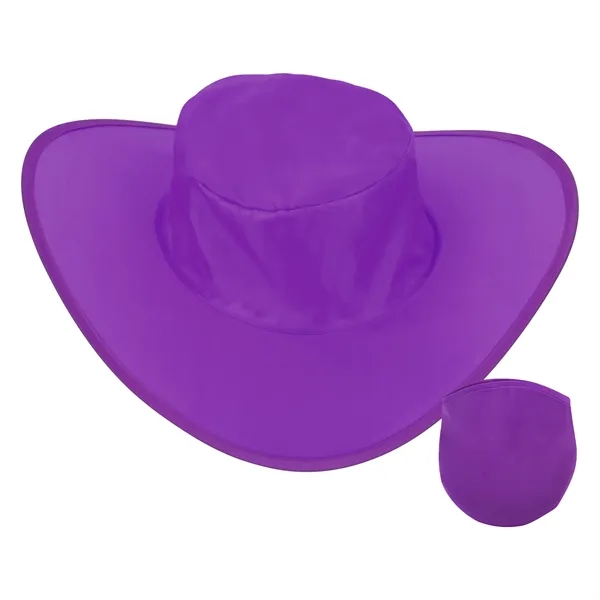 Foldable Polyester Advertising Cowboy Hat W/ Storage Bag - Foldable Polyester Advertising Cowboy Hat W/ Storage Bag - Image 8 of 11