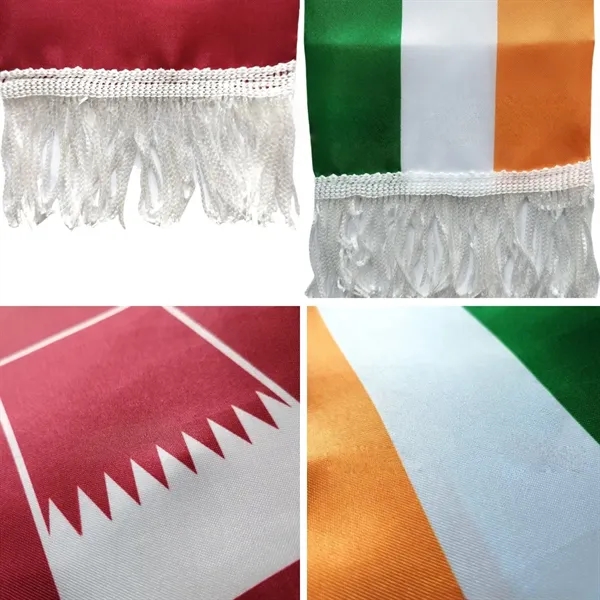 Custom Polyester Satin Soccer Fan Scarf With Fringe - Custom Polyester Satin Soccer Fan Scarf With Fringe - Image 2 of 3