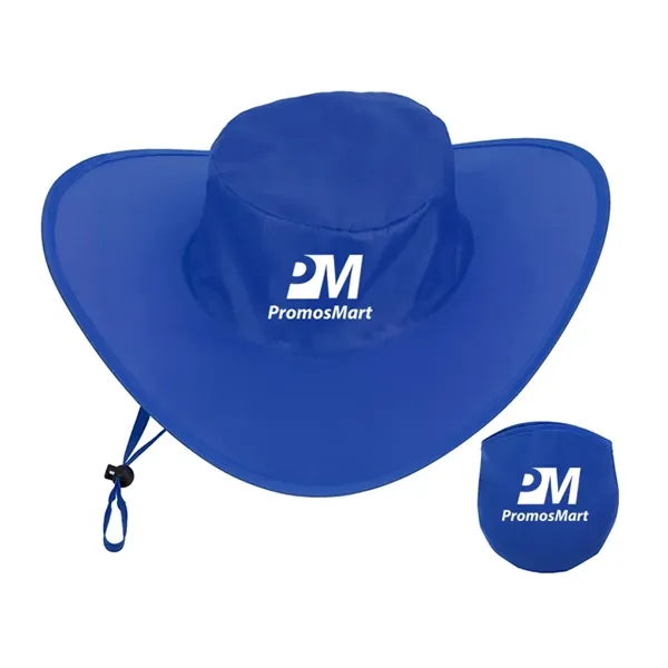 Foldable Polyester Cowboy Hat With Pouch - Foldable Polyester Cowboy Hat With Pouch - Image 0 of 1