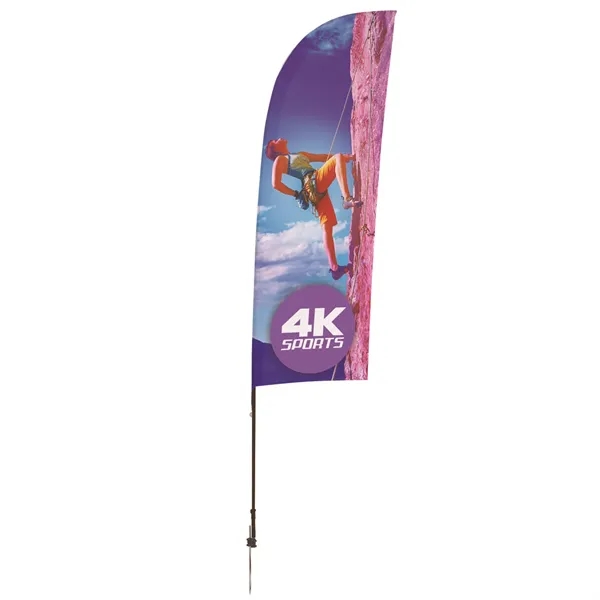 9' Streamline  Blade Sail Sign Flag, 1-Sided, Ground Spike - 9' Streamline  Blade Sail Sign Flag, 1-Sided, Ground Spike - Image 0 of 4