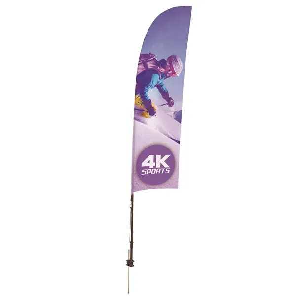 7' Streamline  Blade Sail Sign Flag, 1-Sided, Ground Spike - 7' Streamline  Blade Sail Sign Flag, 1-Sided, Ground Spike - Image 0 of 4