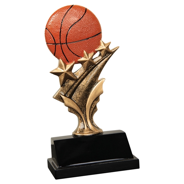 5 1/2" Basketball Tri Star Resin - 5 1/2" Basketball Tri Star Resin - Image 0 of 0