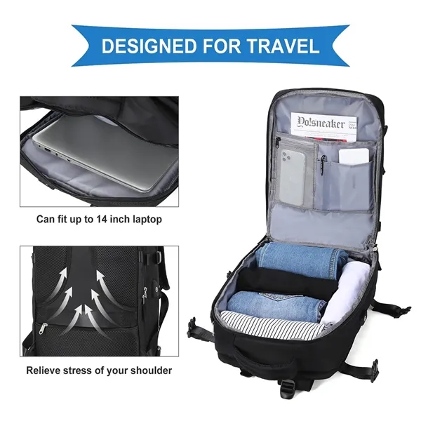 Travel Backpack For Men Women With USB Charging Port - Travel Backpack For Men Women With USB Charging Port - Image 3 of 5