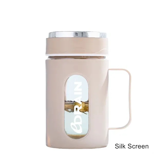 13.5 oz BPA Free Glass Tea Mug with Infuser and Handle - 13.5 oz BPA Free Glass Tea Mug with Infuser and Handle - Image 2 of 5