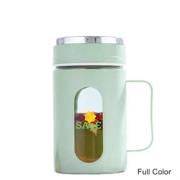 13.5 oz BPA Free Glass Tea Mug with Infuser and Handle - 13.5 oz BPA Free Glass Tea Mug with Infuser and Handle - Image 3 of 5