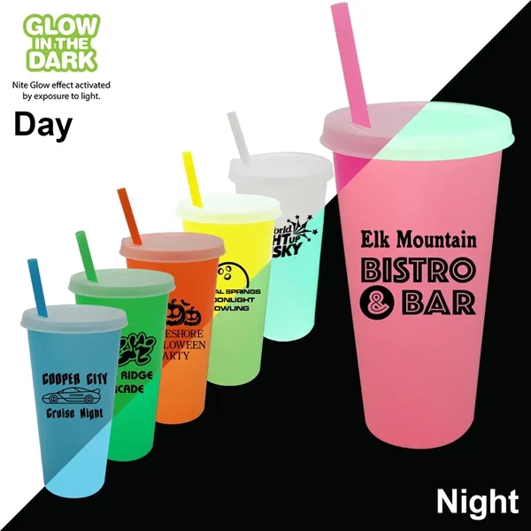 Nite Glow 26 oz. Tumbler with Lid & Straw - Nite Glow 26 oz. Tumbler with Lid & Straw - Image 0 of 8