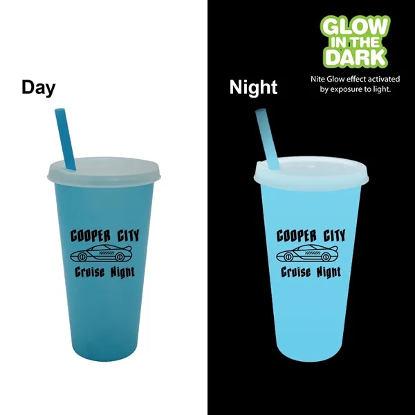 Nite Glow 26 oz. Tumbler with Lid & Straw - Nite Glow 26 oz. Tumbler with Lid & Straw - Image 2 of 8