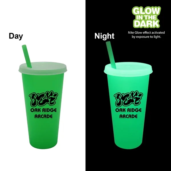Nite Glow 26 oz. Tumbler with Lid & Straw - Nite Glow 26 oz. Tumbler with Lid & Straw - Image 3 of 8