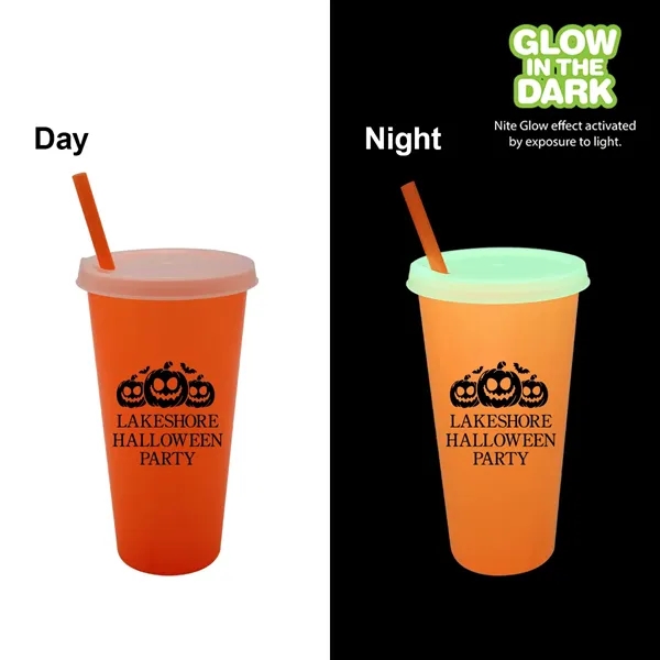 Nite Glow 26 oz. Tumbler with Lid & Straw - Nite Glow 26 oz. Tumbler with Lid & Straw - Image 4 of 8