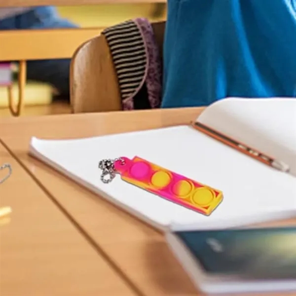 Rainbow Silicone Pop It Fidget Keychain Toy - Rainbow Silicone Pop It Fidget Keychain Toy - Image 5 of 6