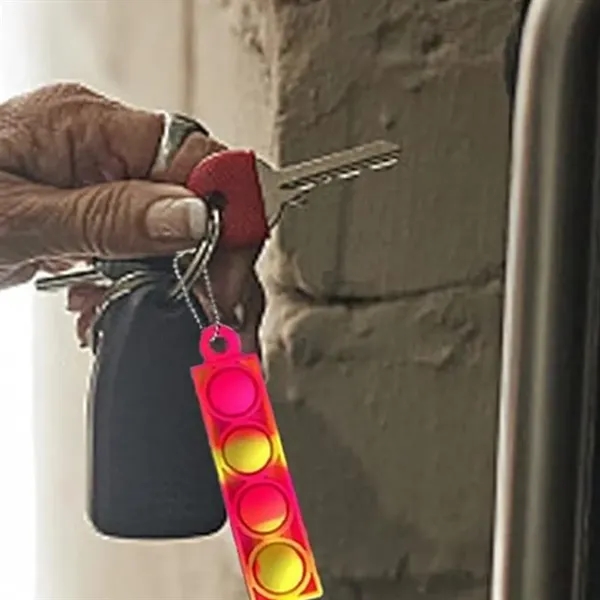 Rainbow Silicone Pop It Fidget Keychain Toy - Rainbow Silicone Pop It Fidget Keychain Toy - Image 6 of 6