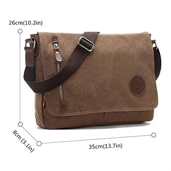 Canvas Messenger Bag with Adjustable Strap - Canvas Messenger Bag with Adjustable Strap - Image 1 of 6