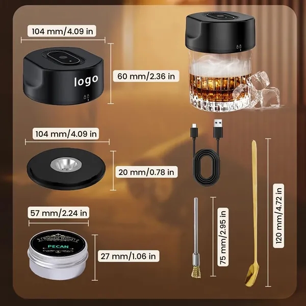 Electric Whiskey Smoker Kit with 6 Wood Chips - Electric Whiskey Smoker Kit with 6 Wood Chips - Image 1 of 3