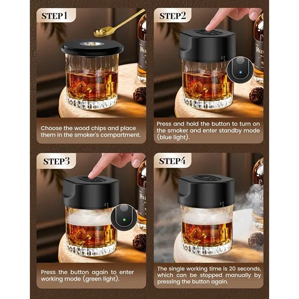 Electric Whiskey Smoker Kit with 6 Wood Chips - Electric Whiskey Smoker Kit with 6 Wood Chips - Image 2 of 3