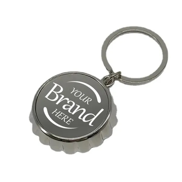 Cap Bottle Opener With Keychain - Cap Bottle Opener With Keychain - Image 0 of 2