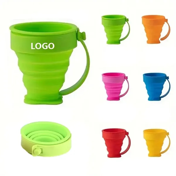 Silicone Collapsible Cup With Handle - Silicone Collapsible Cup With Handle - Image 0 of 5