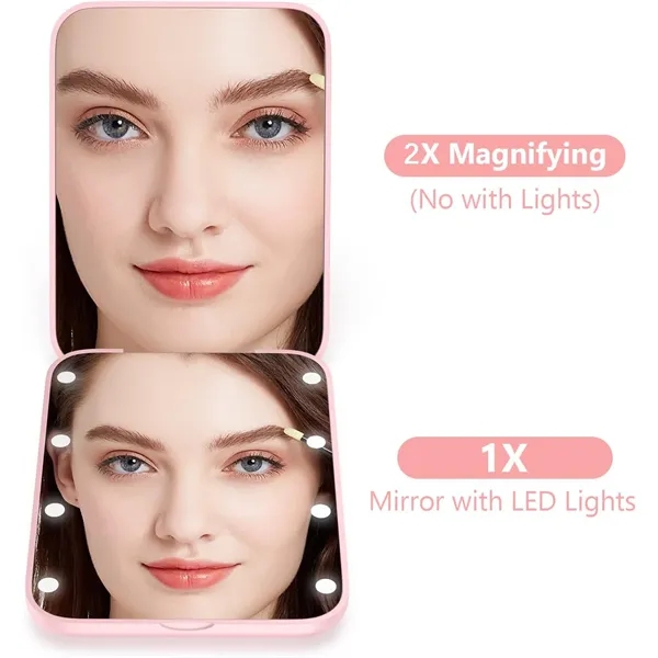 1X/2X Portable Travel Led Makeup Mirror - 1X/2X Portable Travel Led Makeup Mirror - Image 10 of 10