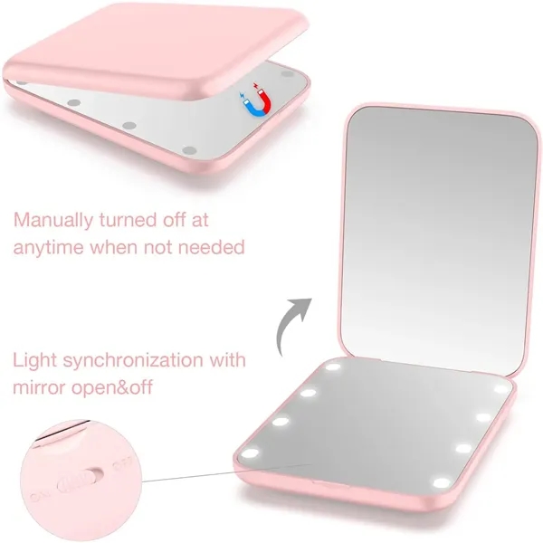1X/2X Portable Travel Led Makeup Mirror - 1X/2X Portable Travel Led Makeup Mirror - Image 7 of 10