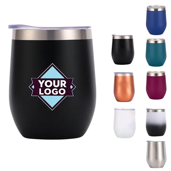 12oz Insulated Wine Tumbler with Lid Coffee Or Beer Mug - 12oz Insulated Wine Tumbler with Lid Coffee Or Beer Mug - Image 0 of 2