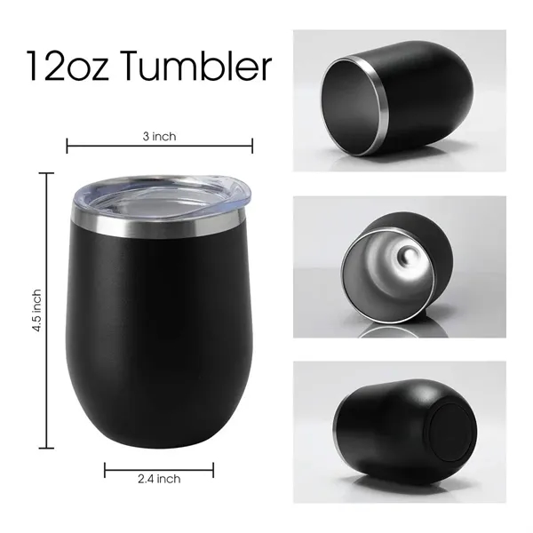 12oz Insulated Wine Tumbler with Lid Coffee Or Beer Mug - 12oz Insulated Wine Tumbler with Lid Coffee Or Beer Mug - Image 2 of 2
