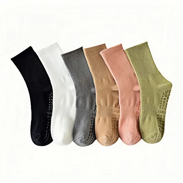Cotton Grip Yoga Socks With Anti Slip Silicone Soles - Cotton Grip Yoga Socks With Anti Slip Silicone Soles - Image 3 of 4