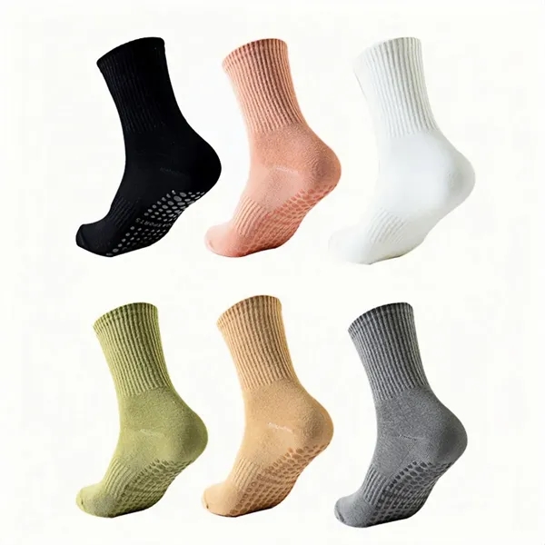 Cotton Grip Yoga Socks With Anti Slip Silicone Soles - Cotton Grip Yoga Socks With Anti Slip Silicone Soles - Image 4 of 4