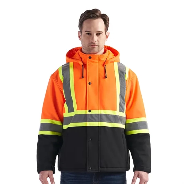 Freightliner Men's Hi-Vis Insulated Softshell Jacket - Freightliner Men's Hi-Vis Insulated Softshell Jacket - Image 4 of 6