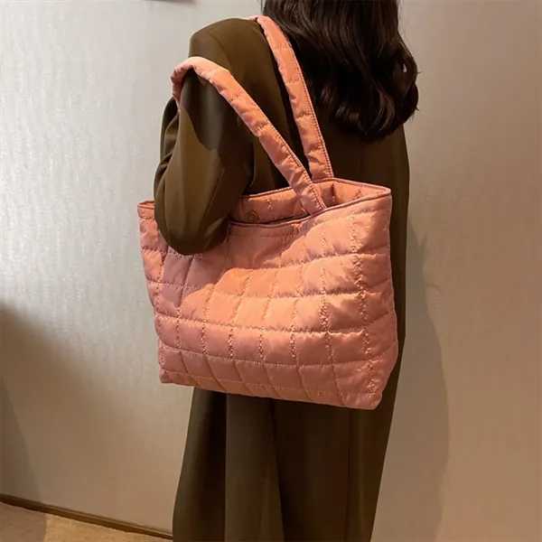 Women Padded Handbag Quilted Tote Shoulder Bag For Daily - Women Padded Handbag Quilted Tote Shoulder Bag For Daily - Image 3 of 5