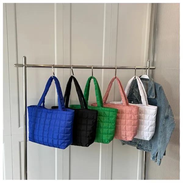 Women Padded Handbag Quilted Tote Shoulder Bag For Daily - Women Padded Handbag Quilted Tote Shoulder Bag For Daily - Image 4 of 5