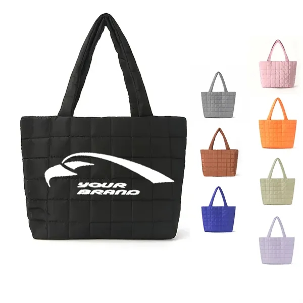 Women Padded Handbag Quilted Tote Shoulder Bag For Daily - Women Padded Handbag Quilted Tote Shoulder Bag For Daily - Image 0 of 5